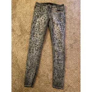 Material Girl gray and black paisley jeans